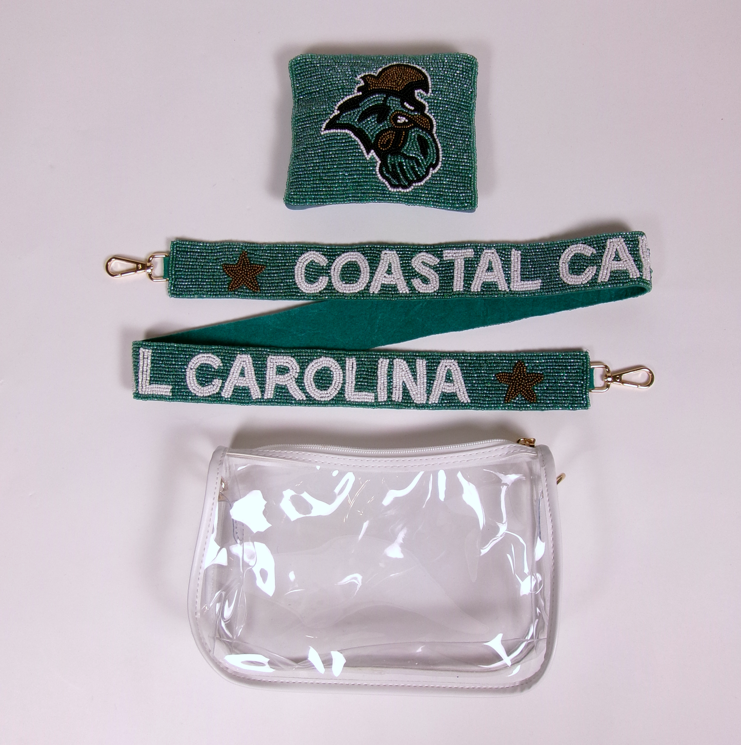 Coastal Carolina University (CCU) Beaded Purse Strap